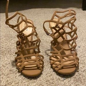 Cage nude heels